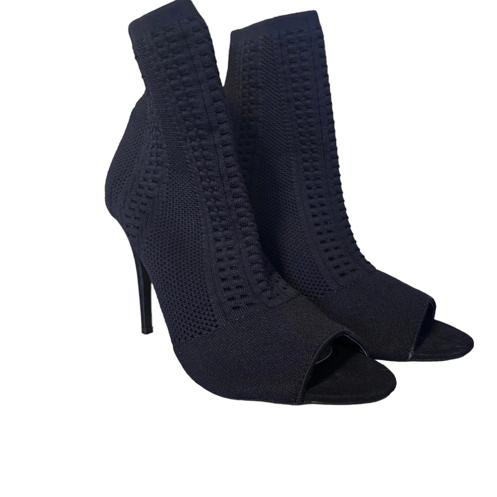 Anna Michelle Royale Blue Stiletto High Heel‎ Knit Booties 10/40